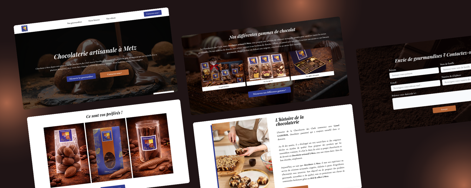 Site e-commerce de la Chocolaterie des Chefs, créé par Rémy KUBITZ - CAPAGE