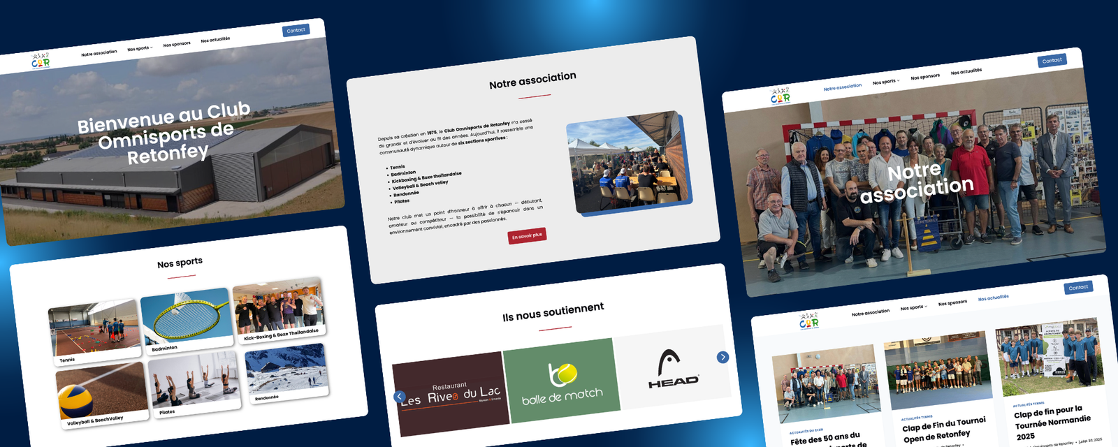 Site vitrine du club omnisports de Retonfey, créé par Rémy KUBITZ - CAPAGE
