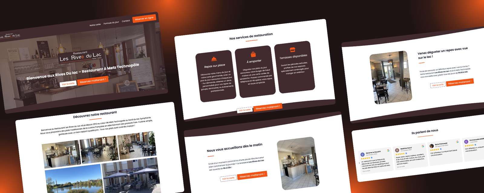 Site vitrine pour le restaurant Rives du Lac créé par Rémy KUBITZ - CAPAGE